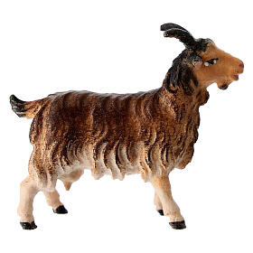 Brown Goat, 10 cm Original Nativity model, in painted Valgardena wood