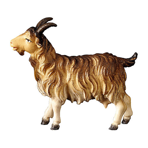 Brown Goat, 10 cm Original Nativity model, in painted Valgardena wood 1