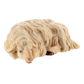 Mouton qui dort pour crèche Original bois peint Val Gardena 12 cm