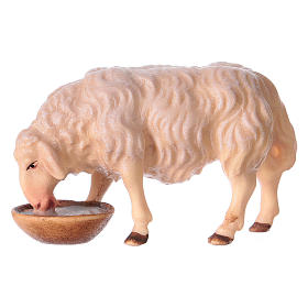 Owca pijąca szopka Original drewno malowane Val Gardena 10 cm