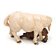 Mouton allaitant son agneau pour crèche Original bois peint Val Gardena 12 cm s2