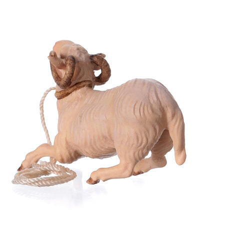 Schafbock kniend, Holz coloriert, für 10 cm Original-Krippe, Grödner Kunsthandwerk 6