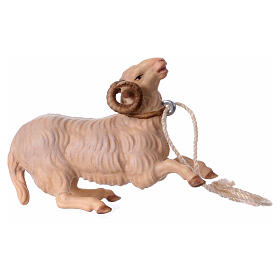 Montone inginocchiato presepe Original legno Valgardena 10 cm