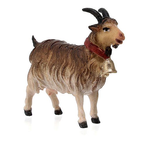 Chèvre avec clochette crèche Original bois peint Val Gardena 10 cm 3
