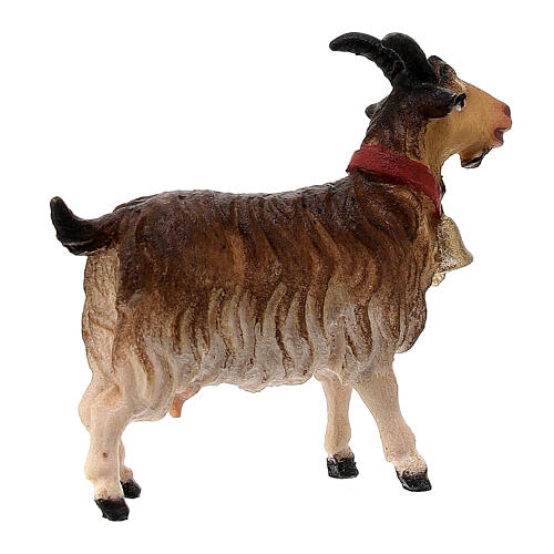 Chèvre avec clochette crèche Original bois peint Val Gardena 10 cm 4