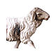 Mouton bicolor qui court crèche Original bois peint Val Gardena 10 cm s2