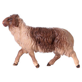 Nativity scene from Val Gardena: Running spotted sheep Original Nativity Scene in painted wood from Valgardena 12 cm