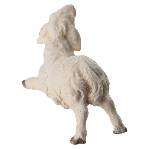 Kneeling lamb Original Nativity Scene in painted wood from Valgardena 10 cm 4