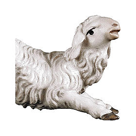 Agnello inginocchiato presepe Original legno dipinto Valgardena 10 cm