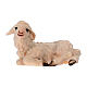 Agnello sdraiato presepe Original legno dipinto Valgardena 10 cm s1
