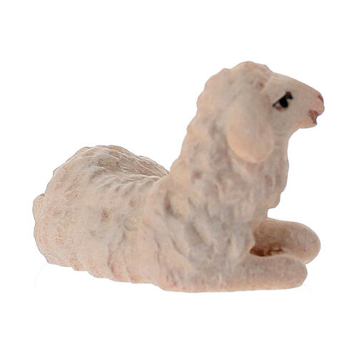 Resting Lamb, 10 cm Original Nativity model, in painted Valgardena wood 3