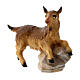Young Goat on Rock, 10 cm Original Nativity model, in painted Valgardena wood s2