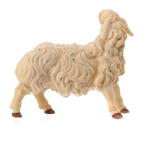 Mouton qui regarde à gauche Original crèche bois peint Val Gardena 10 cm 2