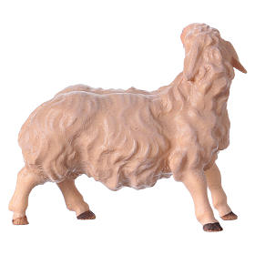 Sheep looking to its left Original Nativity Scene in painted wood from Valgardena 12 cm