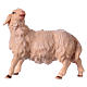 Mouton qui regarde à gauche Original crèche bois peint Val Gardena 12 cm s1