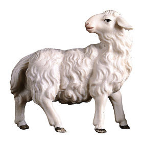 Schaf beim Zurückblicken 10cm Grödnertal Holz Mod. Original
