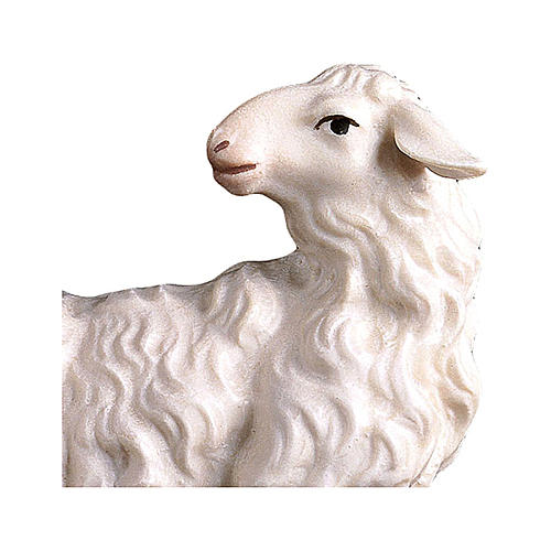 Pecora che guarda indietro presepe Original legno dipinto Valgardena 10 cm 2