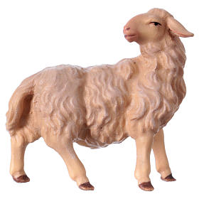 Sheep looking back, Original Nativity Scene in painted wood from Valgardena 12 cm
