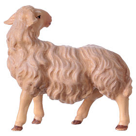 Sheep looking back, 12 cm Original Nativity model, in painted Valgardena wood