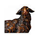 Mouton foncé qui regarde à droite Original crèche bois peint Val Gardena 10 cm s2