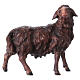 Mouton de couleur foncée qui regarde à droite Original crèche bois peint Val Gardena 12 cm s1