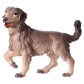 Dog looking Forward, 12 cm Original Nativity model, in painted Valgardena wood