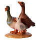 3 Geese Together, 12 cm Original Nativity model, in painted Valgardena wood s1