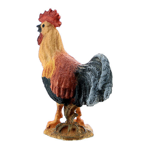 Standing rooster, Original Nativity Scene in painted wood from Valgardena 10 cm 3