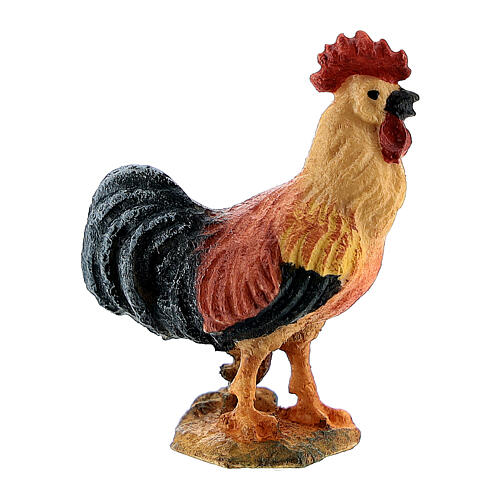 Gallo in piedi presepe Original legno dipinto Valgardena 10 cm 2