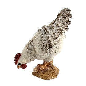 Chicken Pecking, 10 cm Original Nativity model, in painted Valgardena wood