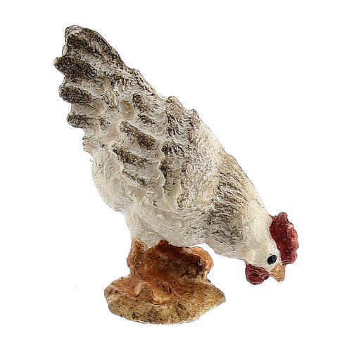 Chicken Pecking, 10 cm Original Nativity model, in painted Valgardena wood 2