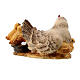 Poule accroupie avec poussins Original crèche bois peint Val Gardena 10 cm s3