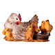 Chicken lying with baby chicks, 12 cm Original Nativity model, in painted Valgardena wood s1