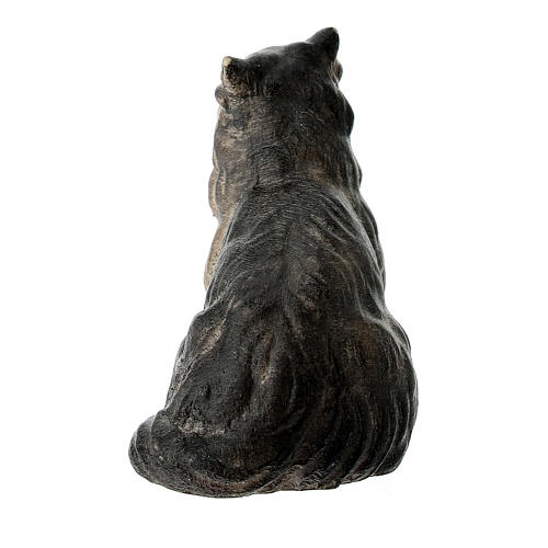 Gatto seduto presepe Original legno dipinto Valgardena 10 cm 4