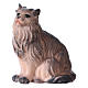 Gato sentado belén Original madera pintada Val Gardena 12 cm de altura media s1