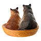 Cats in basket, Original Nativity Scene in painted wood from Valgardena 10 cm s3