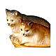 Koty w koszyku szopka Original drewno malowane Val Gardena 10 cm s2