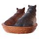 Gatos en la cesta belén Original madera pintada Val Gardena 10 cm de altura media s3