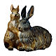 Zwei Kaninchen 10cm Grödnertal Holz Mod. Original s1
