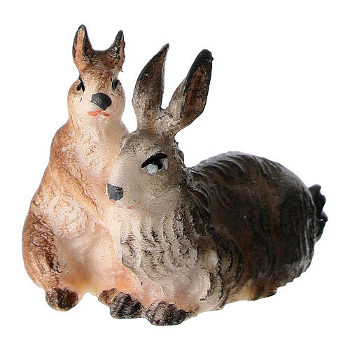 Grupa królików szopka Original drewno malowane Val Gardena 10 cm 1