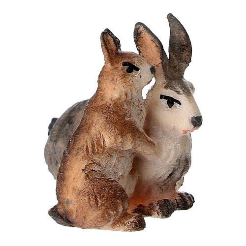 Grupa królików szopka Original drewno malowane Val Gardena 10 cm 2