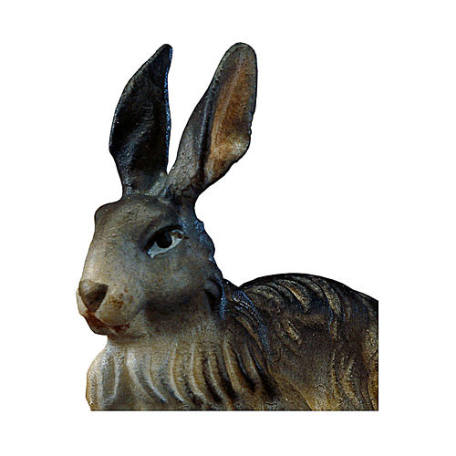 Conejo belén Original madera pintada Val Gardena 10 cm de altura media 2