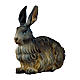 Conejo belén Original madera pintada Val Gardena 10 cm de altura media s1