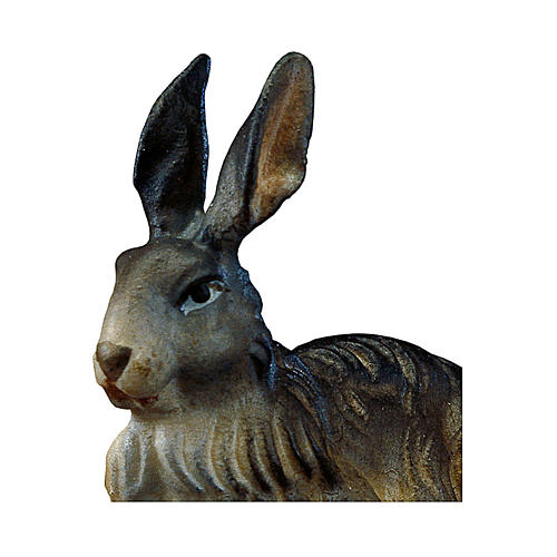 Lapin Original crèche bois peint Val Gardena 10 cm 2