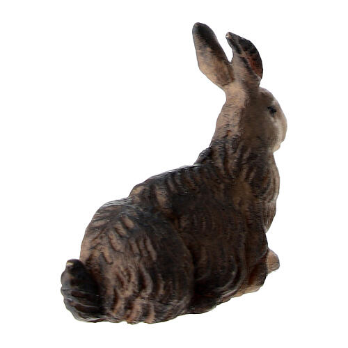 Lapin Original crèche bois peint Val Gardena 10 cm 3