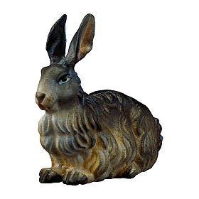 Rabbit, 10 cm Original Nativity model, in painted Valgardena wood