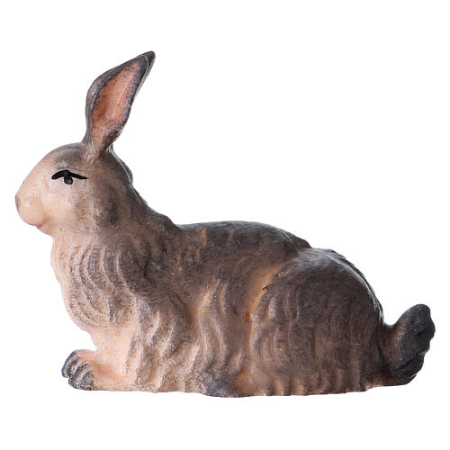 Conejo belén Original madera pintada Val Gardena 12 cm de altura media 1
