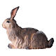 Conejo belén Original madera pintada Val Gardena 12 cm de altura media s1