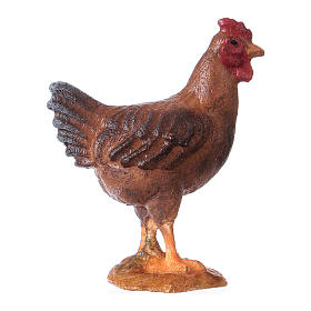 Chicken standing, 12 cm Original Nativity model, in painted Valgardena wood