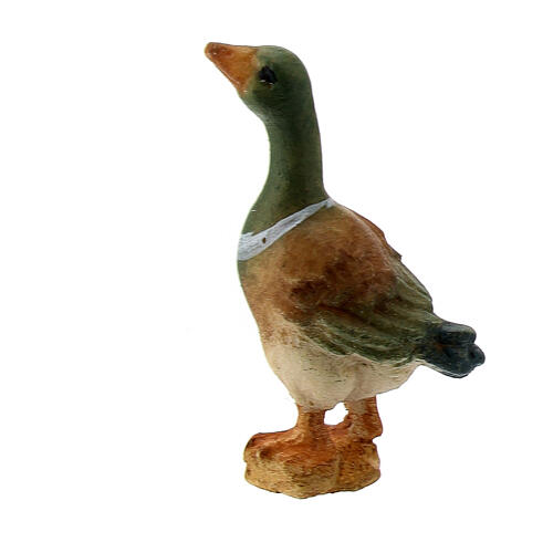 Standing duck, Original Nativity Scene in painted wood from Valgardena 10 cm 1